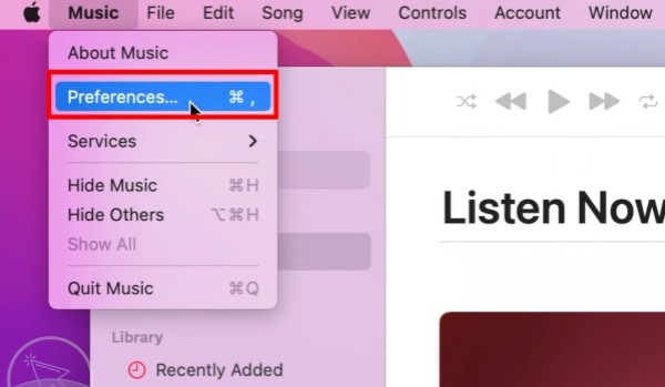 Einstellungen in Apple Music auf Mac
