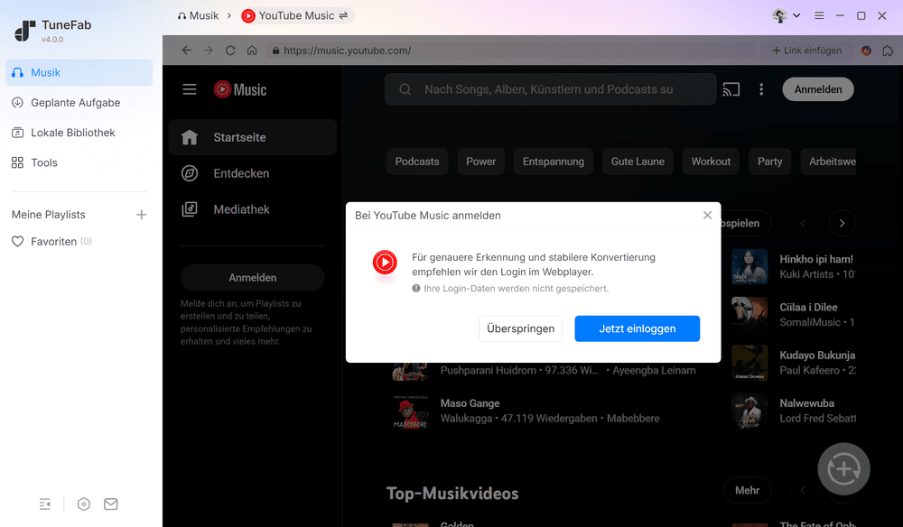 Eringerung für nicht registrierte YouTube-Konten