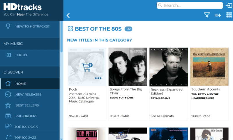 FLAC Musik-Download in HDTracks