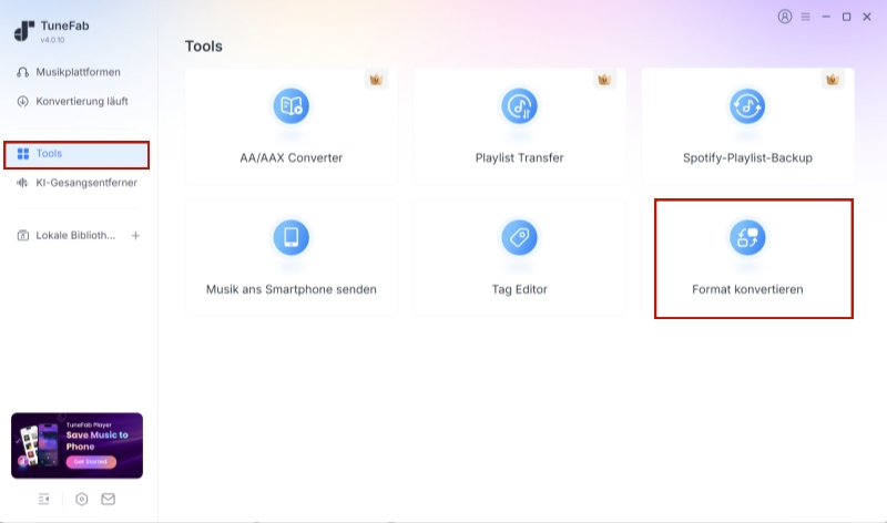 Format konvertieren in TuneFab