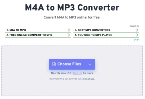 FreeConvert M4A to MP3 Converter