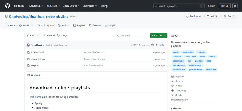 GitHub Online Playlist Downloader