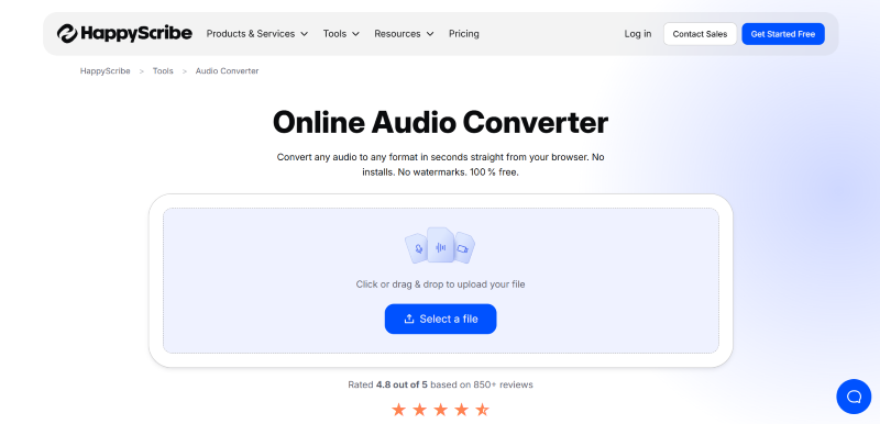 HappyScribe-Online-Audio-Converter