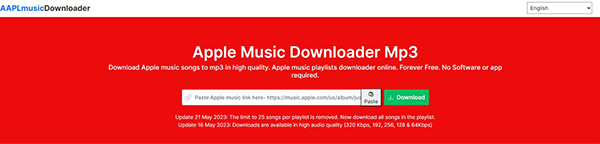 Hauptseite von AaplMusicDownloader