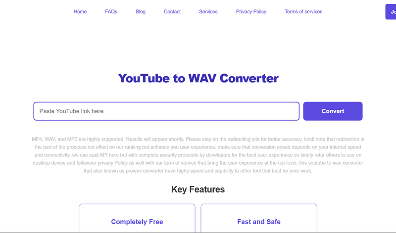 Die Hauptseite von ProWAVConverter