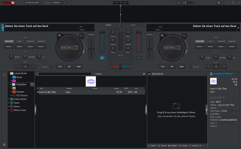 Heruntergeladene Apple Musik im Virtual DJ finden