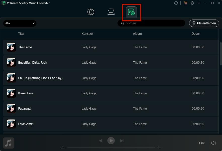 Heruntergeladene Spotify-Songs in ViWizard finden