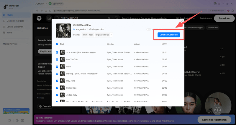 Das Herunterladen von Spotify WAV Songs beginnen