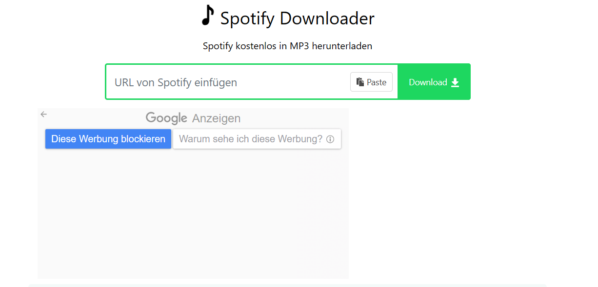 Homepage von SpotifyMate Spotify Downloader