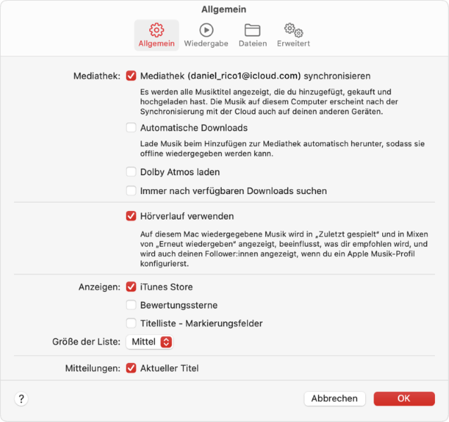 iCloud Musikmediathek synchronisieren auf Mac