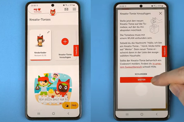 Ihre Kreativ-Tonie auf Handy hinzufügen