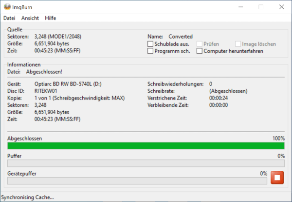 ImgBurn CD auf PC brennen