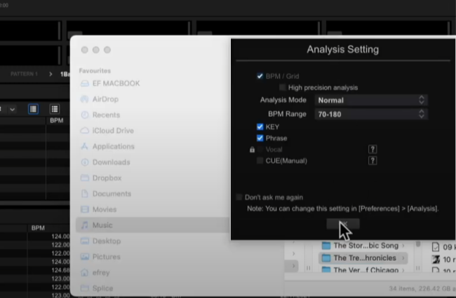 Import von Audiodatei in Rekordbox startet