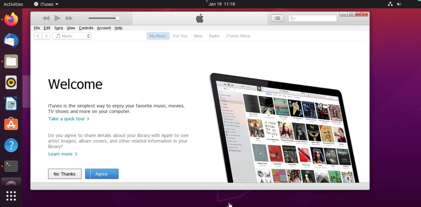 iTunes auf Linux mit Wine starten