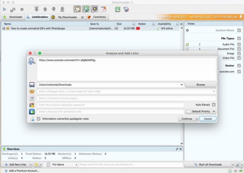 JDownloader 2 YouTube Playlist Downloader