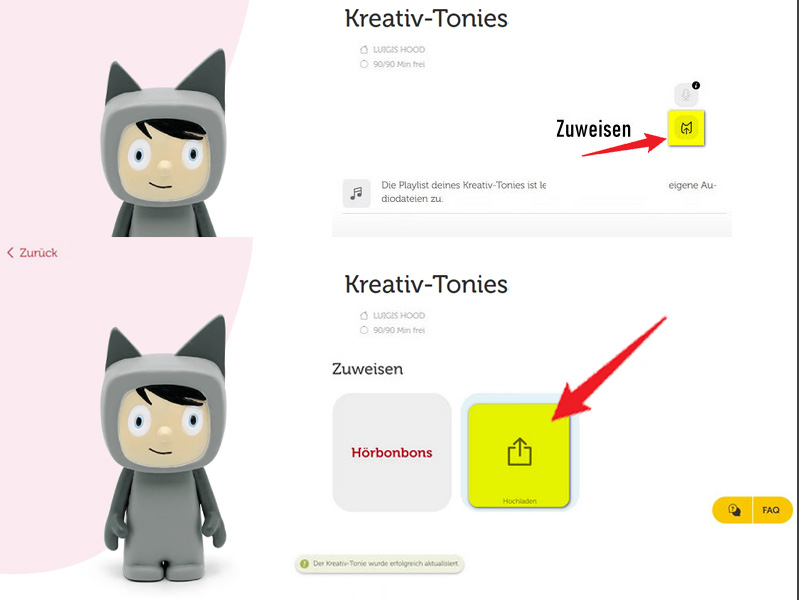 Kreativ Tonie hochladen