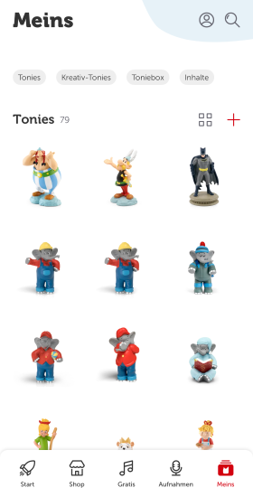 Kreativ-Tonie in der mytonies App auswählen