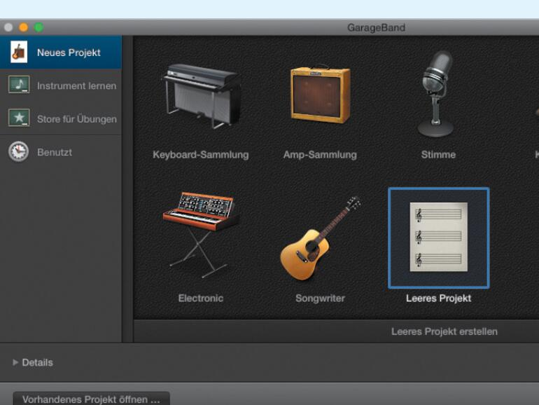leeres Projekt erstellen