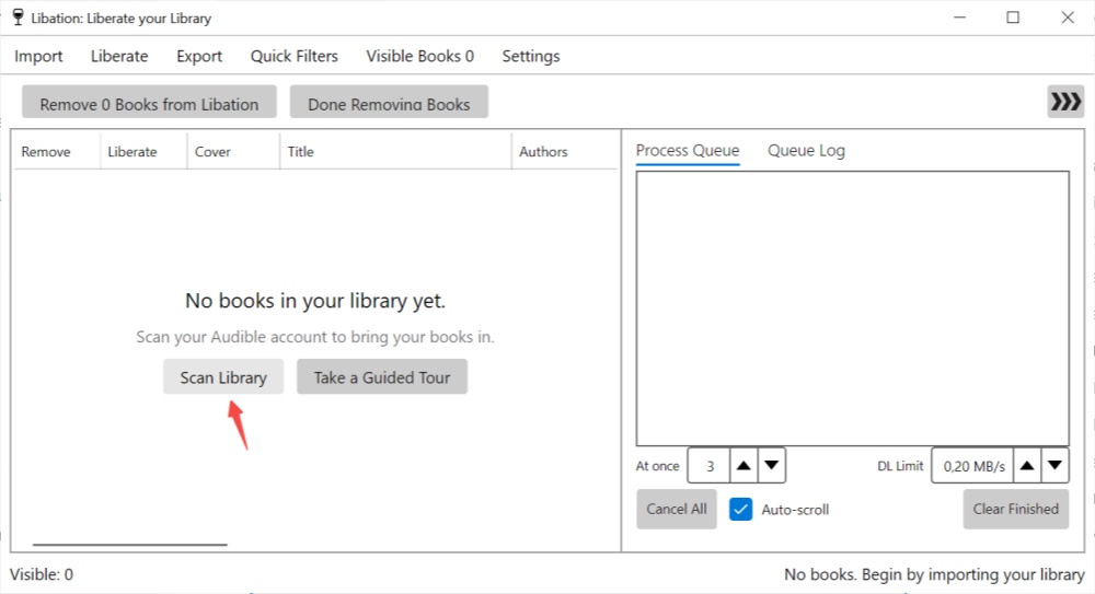 Audible-Bibliothek mit Libation synchronisieren