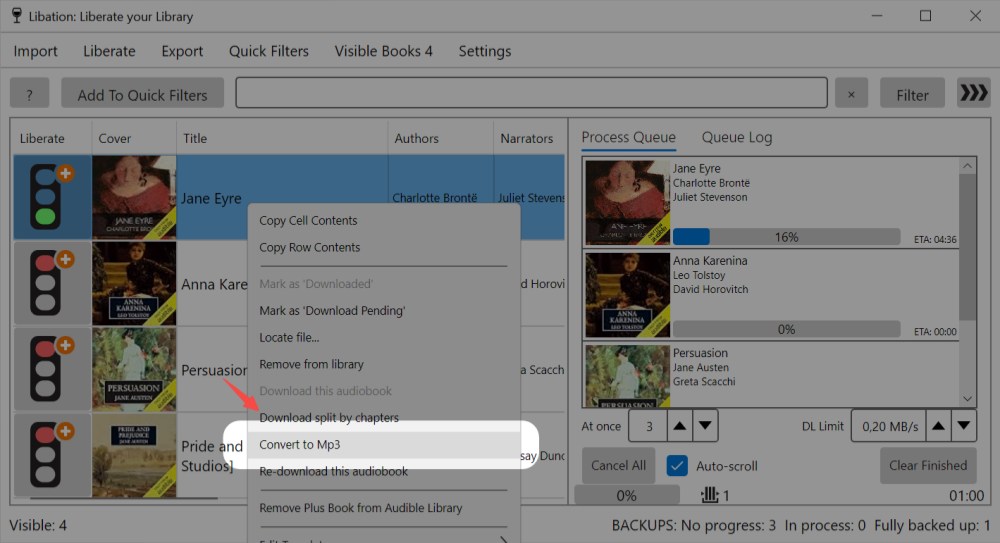 Audible-Hörbuch mit Libation in MP3 umwandeln