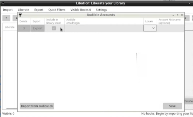 Libation mit Audible-Konto verbinden