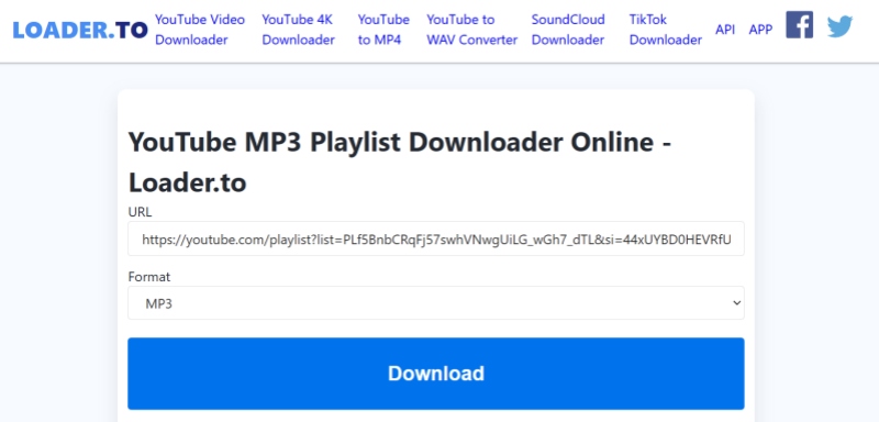 Loader.to YouTube Playlist Downloader