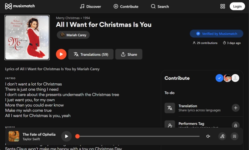 Lyrics in Musixmatch