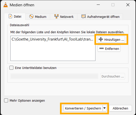 M4B-Datei hinzufügen