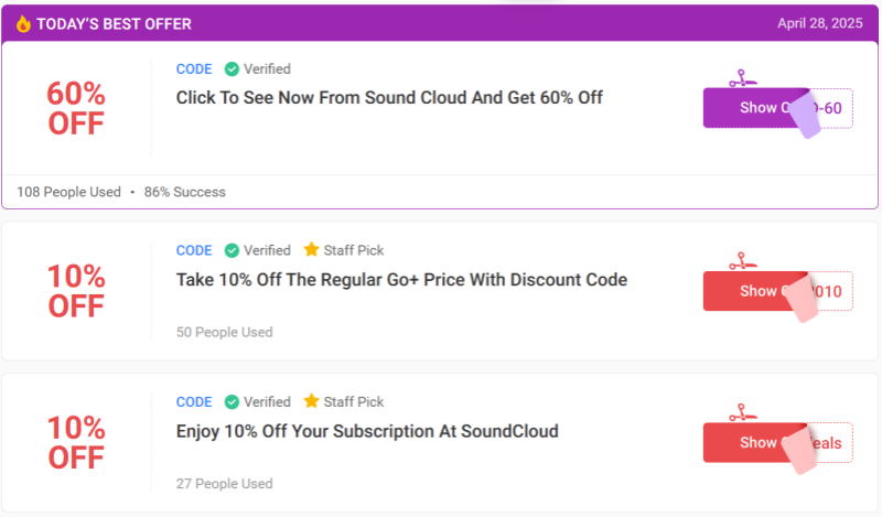 Mit Rabattcodes günstiger SoundCloud Go erhalten