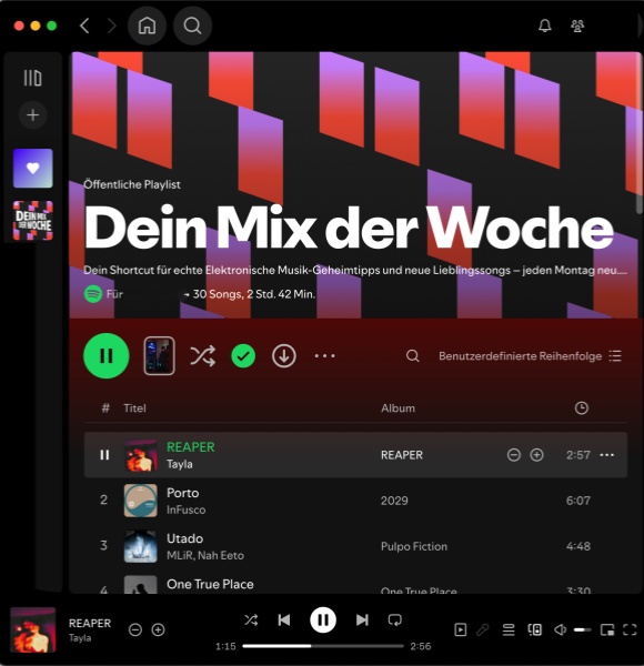 Mix der Woche in Spotify