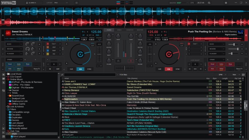 Mix-Optionen in Virtual DJ