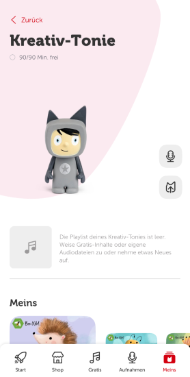 MP3-Datei aus dem Smartphone-Speicher in die mytonies App hochladen