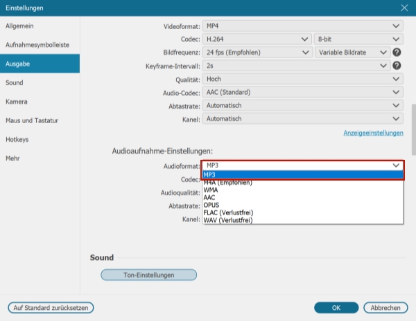 MP3-Format in FonePaw festlegen