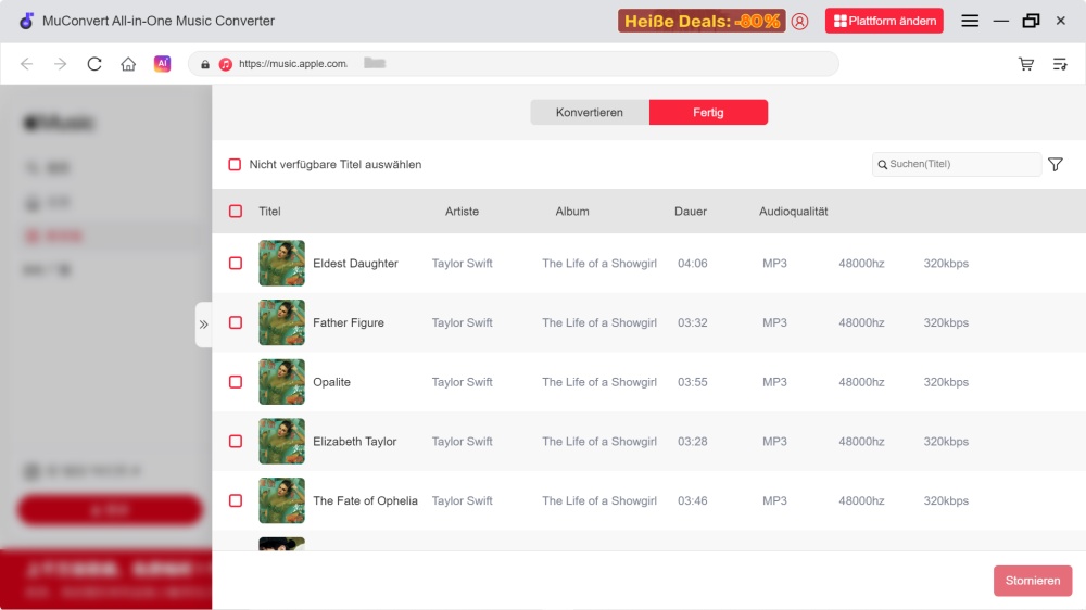 Apple-Music-Playlist mit MuConvert erfolgreich erkennen