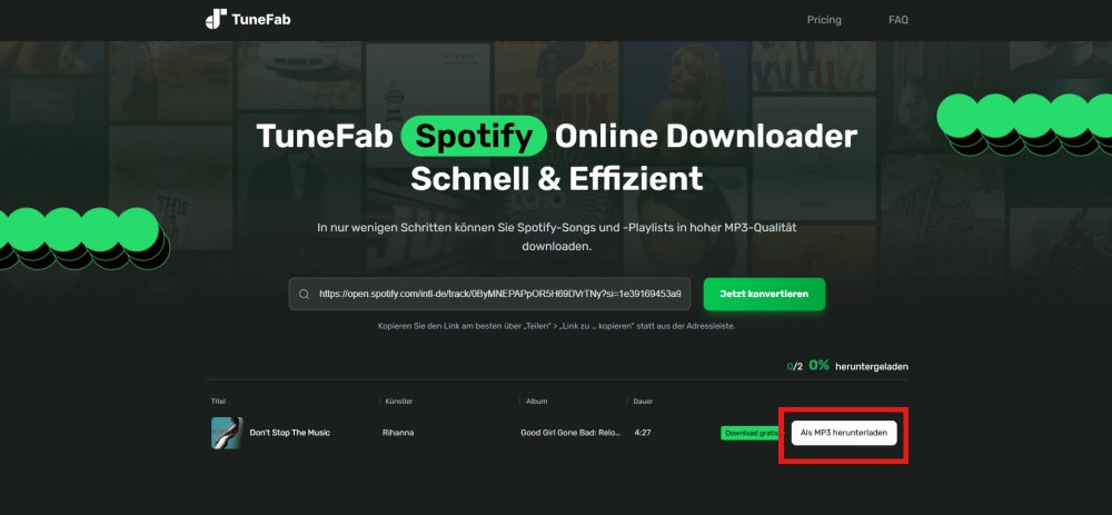 Musik als MP3 herunterladen