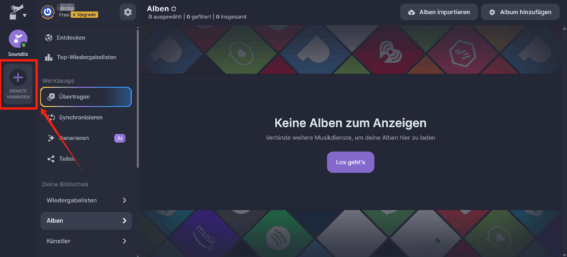 Musikdienste mit Soundiiz verbinden