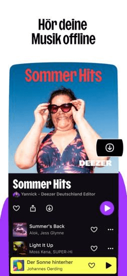 Offline-Funktion von Deezer