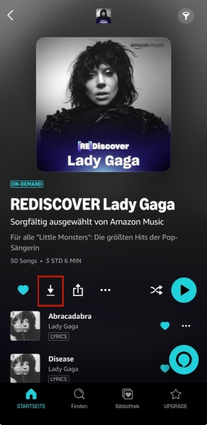 On-Demand-Playlist in Amazon Prime auf Handy herunterladen