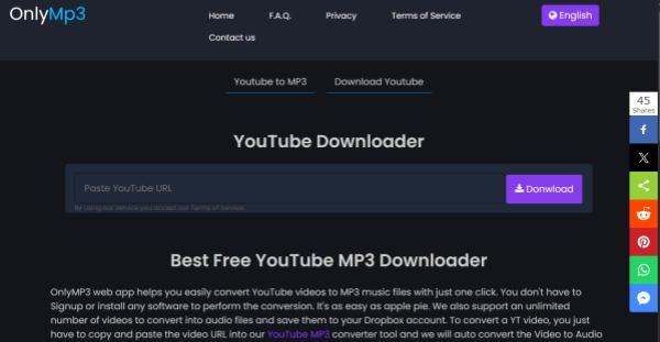 OnlyMP3 YouTube Music Downloader Online