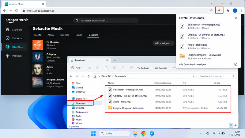Ordner bei Browser-Download öffnen