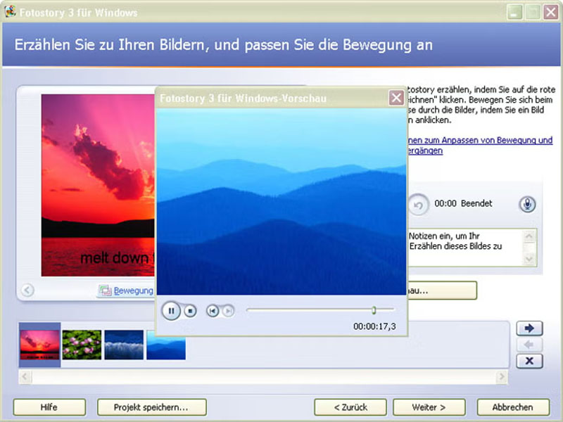 Photostory 3 für Windows