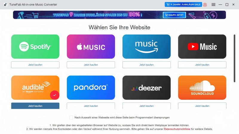 Plattform auswählen