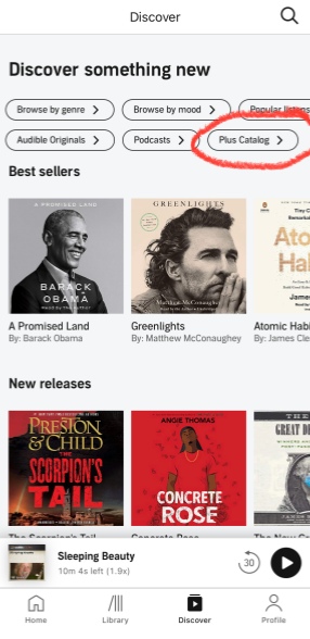 Plus Catalog in Audible
