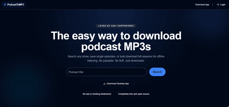 PodcastToMP3 Apple Podcasts Online Downloader