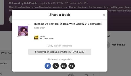Qobuz Share-Link kopieren