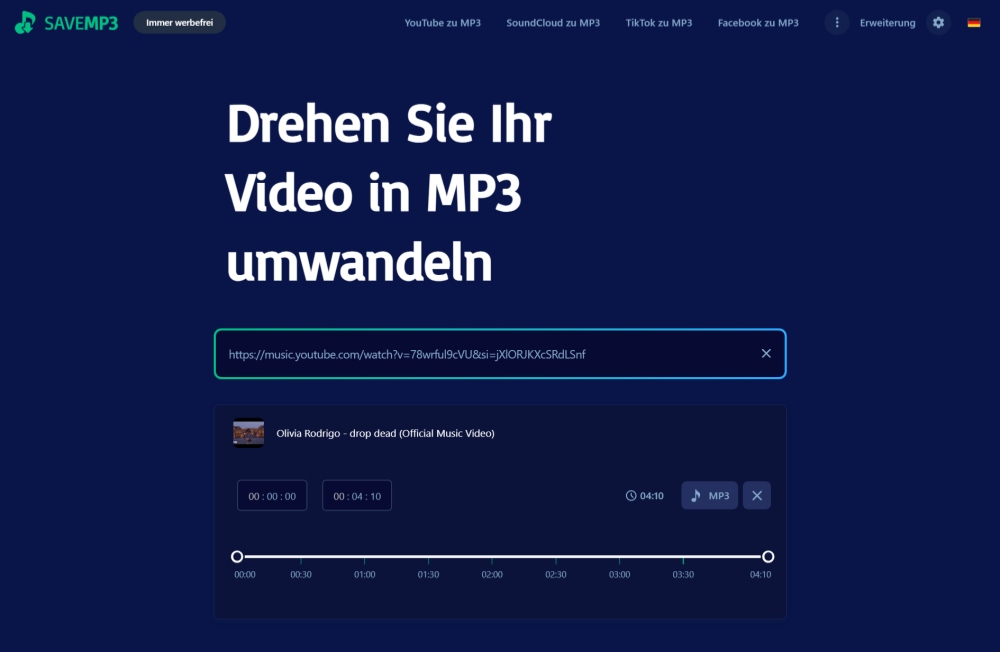 SaveMP3 YouTube MP3 Online Downloader