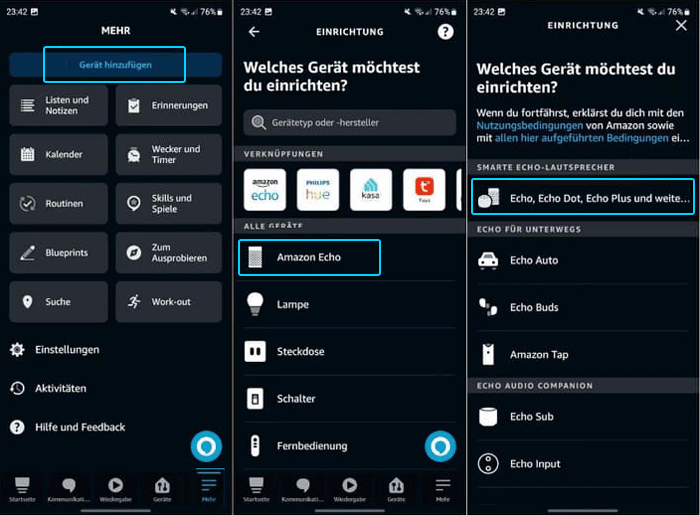 Schritte zum Audible mit Alexa verbinden