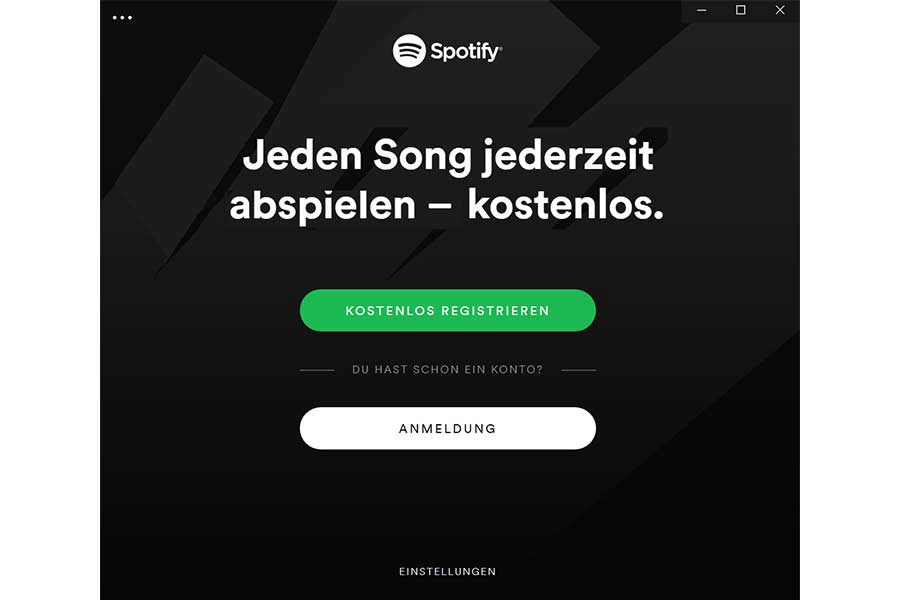 Sich bei Spotify anmelden