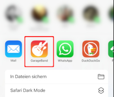 Songs in GarageBand öffnen