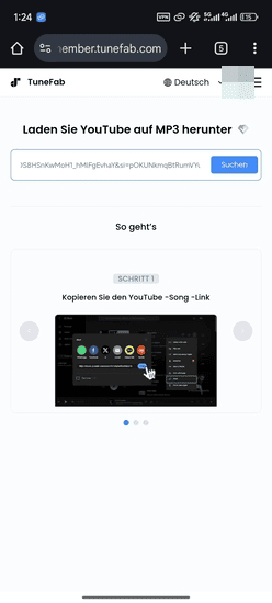 Songs von YouTube Music auf TuneFab suchen
